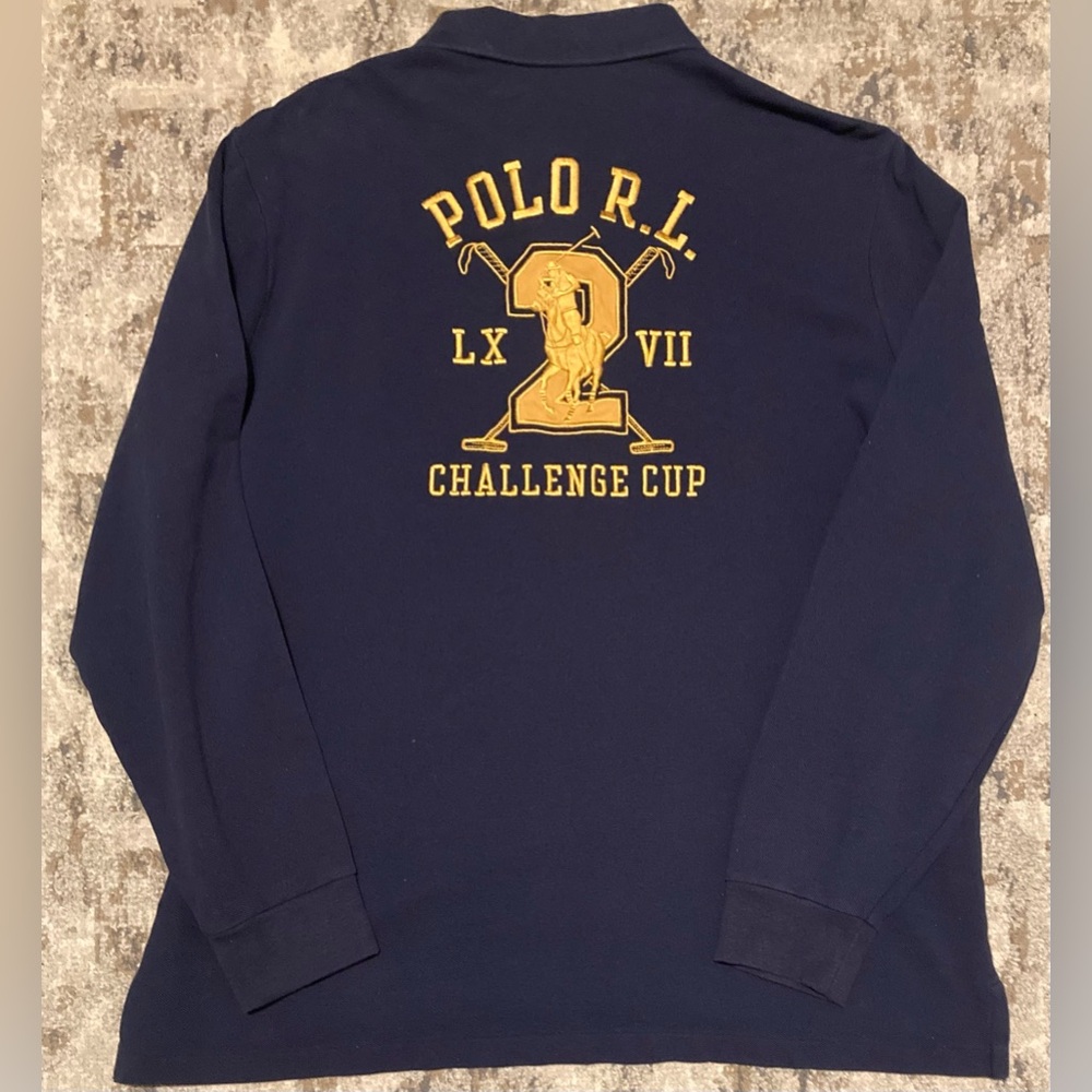Ralph Lauren Embroidered Crest / Challenge Cup Navy Blue Longsleeve NWOT